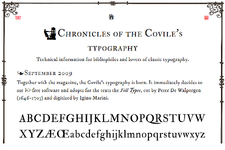 Copertina di Chronicles of the Covile’s typography